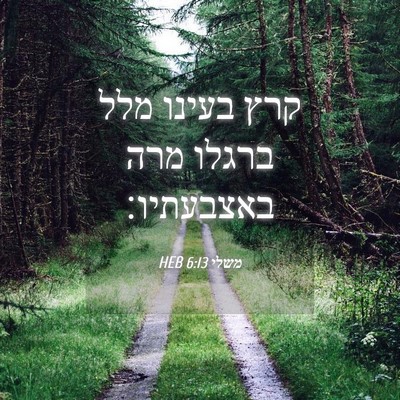 Picture 04 - משלי 6:13 HEB - קרץ בעינו מלל ברגלו מרה - Bible Verse Picture