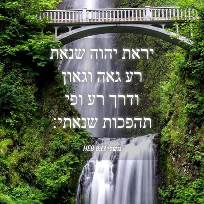 Picture 04 - משלי 8:13 HEB - יראת יהוה שנאת רע גאה וגאון - Bible Verse Picture