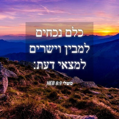 Picture 04 - משלי 8:9 HEB - כלם נכחים למבין וישרים - Bible Verse Picture