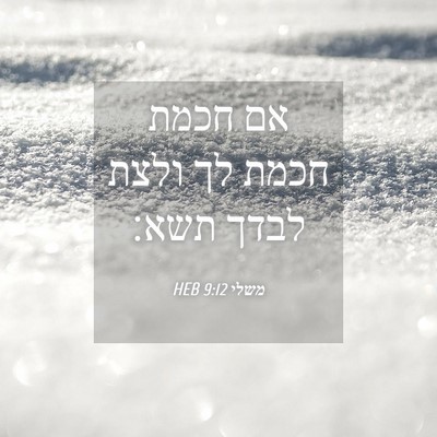 Picture 04 - משלי 9:12 HEB - אם חכמת חכמת לך ולצת לבדך - Bible Verse Picture