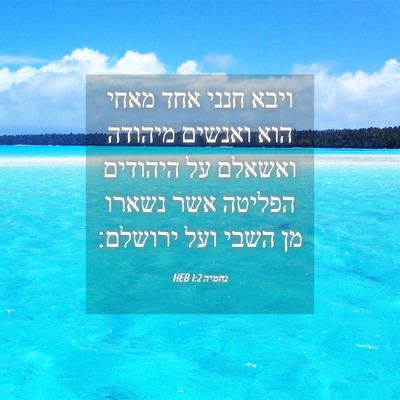 Picture 04 - נחמיה 1:2 HEB - ויבא חנני אחד מאחי הוא - Bible Verse Picture