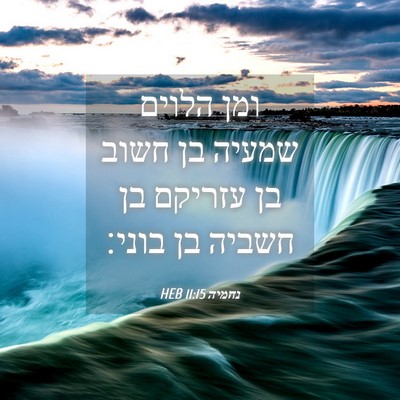 Picture 04 - נחמיה 11:15 HEB - ומן הלוים שמעיה בן חשוב בן - Bible Verse Picture