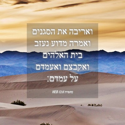Picture 04 - נחמיה 13:11 HEB - ואריבה את הסגנים ואמרה - Bible Verse Picture