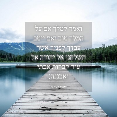 Picture 04 - נחמיה 2:5 HEB - ואמר למלך אם על המלך טוב - Bible Verse Picture