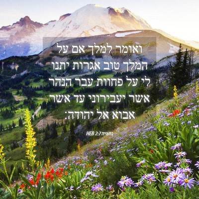 Picture 04 - נחמיה 2:7 HEB - ואומר למלך אם על המלך טוב - Bible Verse Picture