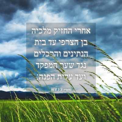 Picture 04 - נחמיה 3:31 HEB - אחרי החזיק מלכיה בן הצרפי - Bible Verse Picture