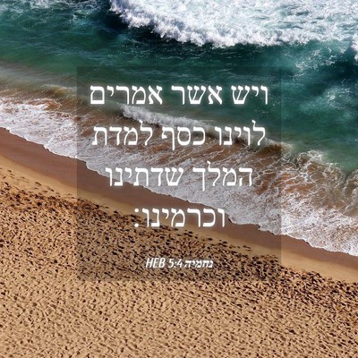 Picture 04 - נחמיה 5:4 HEB - ויש אשר אמרים לוינו כסף - Bible Verse Picture