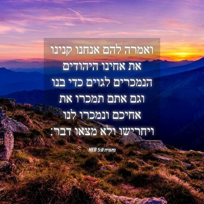 Picture 04 - נחמיה 5:8 HEB - ואמרה להם אנחנו קנינו את - Bible Verse Picture