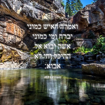 Picture 04 - נחמיה 6:11 HEB - ואמרה האיש כמוני יברח ומי - Bible Verse Picture