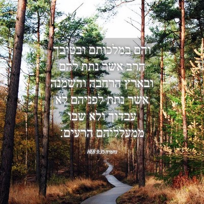 Picture 04 - נחמיה 9:35 HEB - והם במלכותם ובטובך הרב אשר - Bible Verse Picture