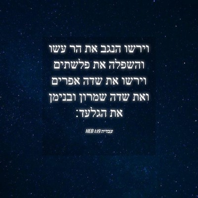 Picture 04 - עבדיה 1:19 HEB - וירשו הנגב את הר עשו והשפלה - Bible Verse Picture