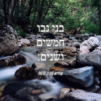 Picture 04 - עזרא 2:29 HEB - בני נבו חמשים - Bible Verse Picture