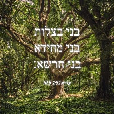 Picture 04 - עזרא 2:52 HEB - בני בצלות בני מחידא בני - Bible Verse Picture