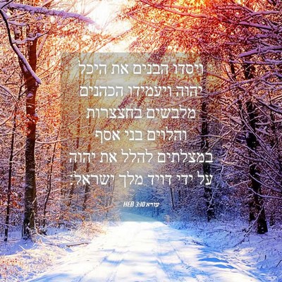 Picture 04 - עזרא 3:10 HEB - ויסדו הבנים את היכל יהוה - Bible Verse Picture