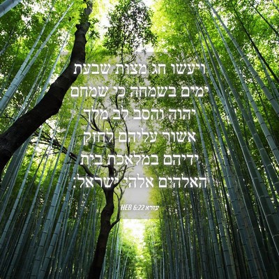 Picture 04 - עזרא 6:22 HEB - ויעשו חג מצות שבעת ימים - Bible Verse Picture