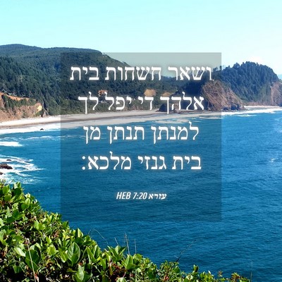 Picture 04 - עזרא 7:20 HEB - ושאר חשחות בית אלהך די יפל - Bible Verse Picture
