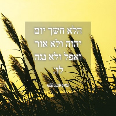 Picture 04 - עמוס 5:20 HEB - הלא חשך יום יהוה ולא אור - Bible Verse Picture