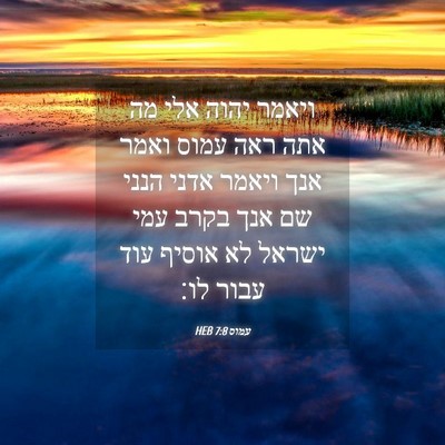 Picture 04 - עמוס 7:8 HEB - ויאמר יהוה אלי מה אתה ראה - Bible Verse Picture