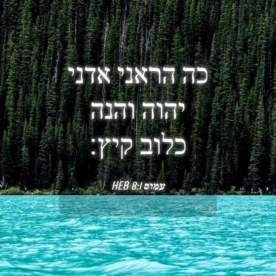 Picture 04 - עמוס 8:1 HEB - כה הראני אדני יהוה והנה - Bible Verse Picture