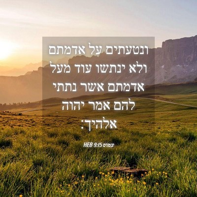Picture 04 - עמוס 9:15 HEB - ונטעתים על אדמתם ולא ינתשו - Bible Verse Picture