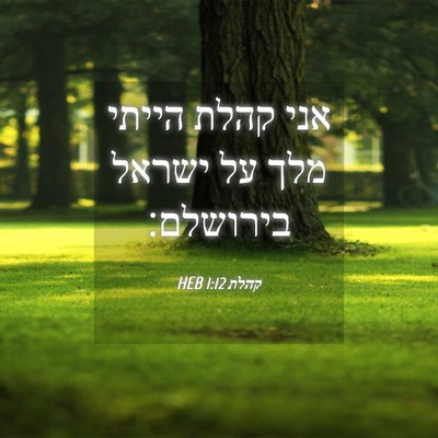 Picture 04 - קהלת 1:12 HEB - אני קהלת הייתי מלך על ישראל - Bible Verse Picture