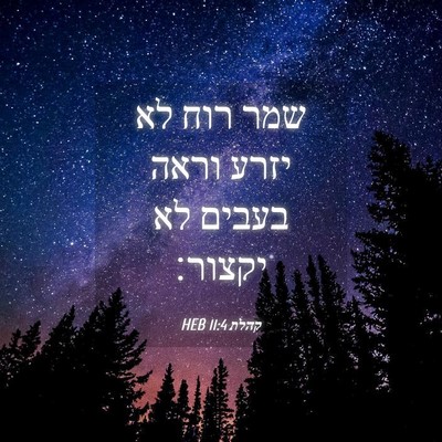 Picture 04 - קהלת 11:4 HEB - שמר רוח לא יזרע וראה בעבים - Bible Verse Picture