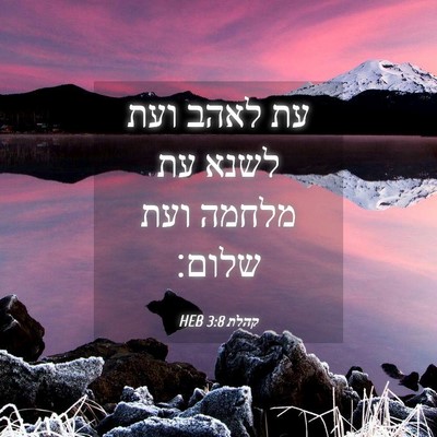 Picture 04 - קהלת 3:8 HEB - עת לאהב ועת לשנא עת מלחמה - Bible Verse Picture