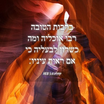 Picture 04 - קהלת 5:11 HEB - ברבות הטובה רבו אוכליה ומה - Bible Verse Picture