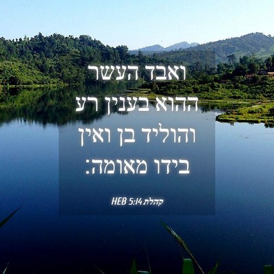Picture 04 - קהלת 5:14 HEB - ואבד העשר ההוא בענין רע - Bible Verse Picture