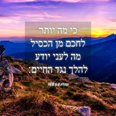 Picture 04 - קהלת 6:8 HEB - כי מה יותר לחכם מן הכסיל מה - Bible Verse Picture