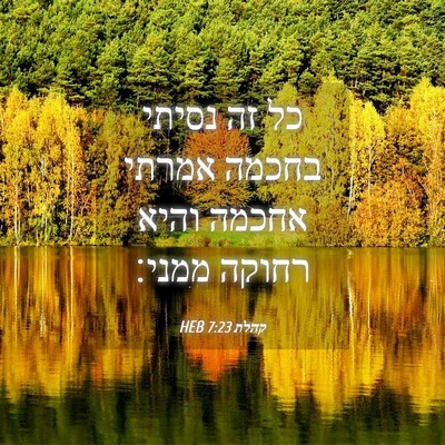 Picture 04 - קהלת 7:23 HEB - כל זה נסיתי בחכמה אמרתי - Bible Verse Picture