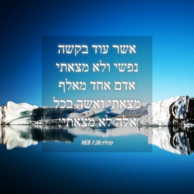 Picture 04 - קהלת 7:28 HEB - אשר עוד בקשה נפשי ולא מצאתי - Bible Verse Picture