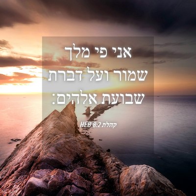 Picture 04 - קהלת 8:2 HEB - אני פי מלך שמור ועל דברת - Bible Verse Picture