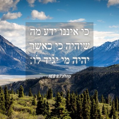 Picture 04 - קהלת 8:7 HEB - כי איננו ידע מה שיהיה כי - Bible Verse Picture