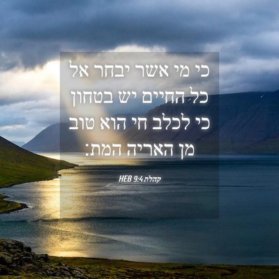 Picture 04 - קהלת 9:4 HEB - כי מי אשר יבחר אל כל החיים - Bible Verse Picture
