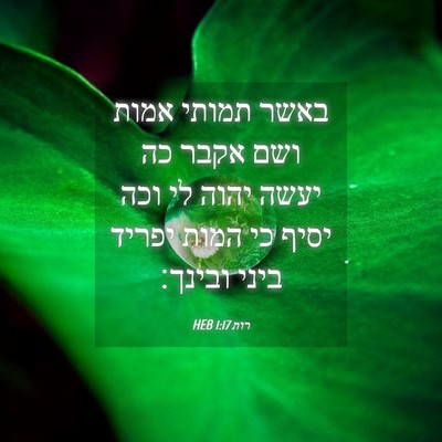 Picture 04 - רות 1:17 HEB - באשר תמותי אמות ושם אקבר כה - Bible Verse Picture