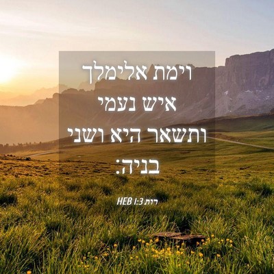 Picture 04 - רות 1:3 HEB - וימת אלימלך איש נעמי ותשאר - Bible Verse Picture