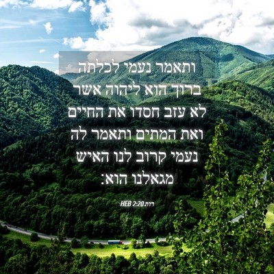 Picture 04 - רות 2:20 HEB - ותאמר נעמי לכלתה ברוך הוא - Bible Verse Picture
