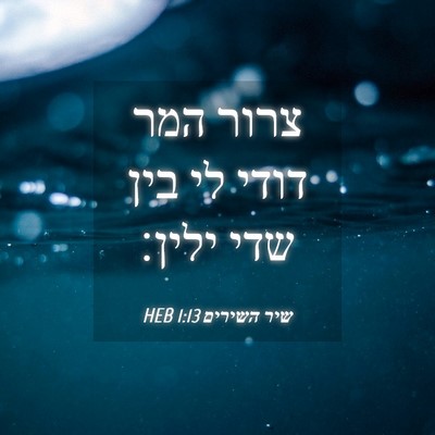 Picture 04 - שיר השירים 1:13 HEB - צרור המר דודי לי בין שדי - Bible Verse Picture