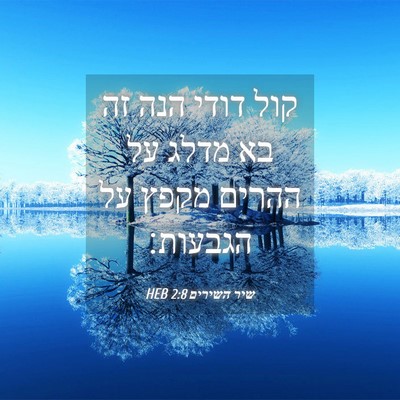 Picture 04 - שיר השירים 2:8 HEB - קול דודי הנה זה בא מדלג על - Bible Verse Picture