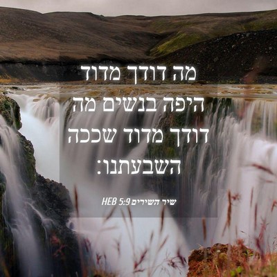 Picture 04 - שיר השירים 5:9 HEB - מה דודך מדוד היפה בנשים מה - Bible Verse Picture