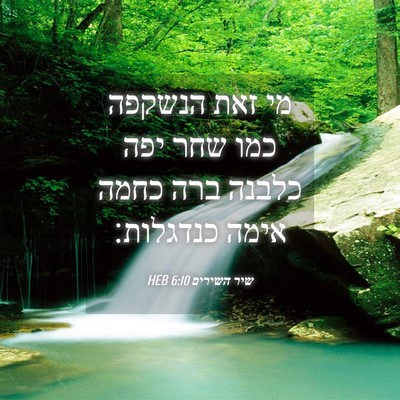 Picture 04 - שיר השירים 6:10 HEB - מי זאת הנשקפה כמו שחר יפה - Bible Verse Picture