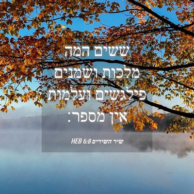 Picture 04 - שיר השירים 6:8 HEB - ששים המה מלכות ושמנים - Bible Verse Picture