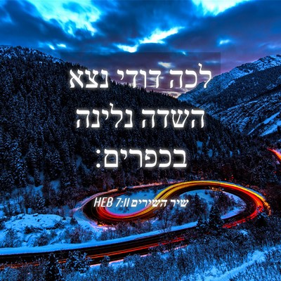 Picture 04 - שיר השירים 7:11 HEB - לכה דודי נצא השדה נלינה - Bible Verse Picture