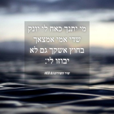 Picture 04 - שיר השירים 8:1 HEB - מי יתנך כאח לי יונק שדי אמי - Bible Verse Picture
