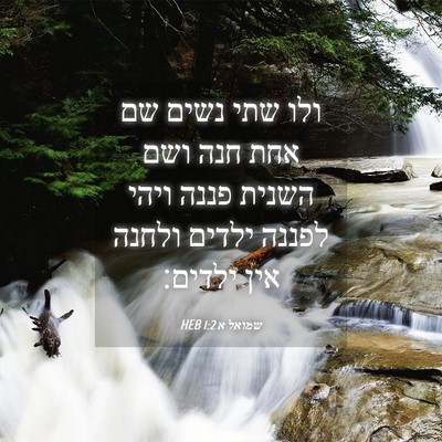 Picture 04 - שמואל א 1:2 HEB - ולו שתי נשים שם אחת חנה ושם - Bible Verse Picture