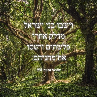 Picture 04 - שמואל א 17:53 HEB - וישבו בני ישראל מדלק אחרי - Bible Verse Picture