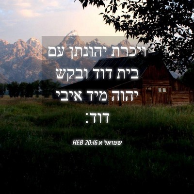 Picture 04 - שמואל א 20:16 HEB - ויכרת יהונתן עם בית דוד - Bible Verse Picture