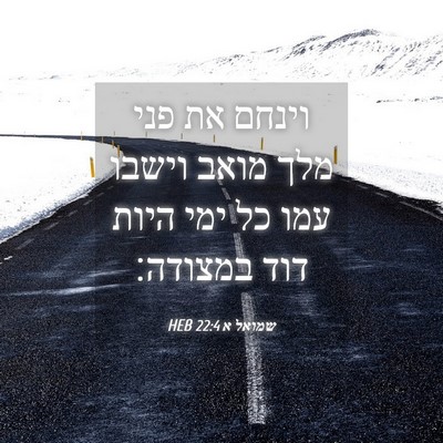 Picture 04 - שמואל א 22:4 HEB - וינחם את פני מלך מואב וישבו - Bible Verse Picture
