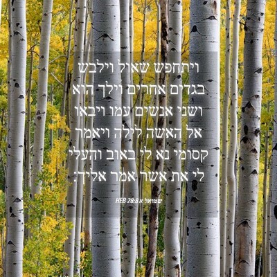 Picture 04 - שמואל א 28:8 HEB - ויתחפש שאול וילבש בגדים - Bible Verse Picture